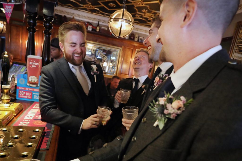 Groomsmen in the pub