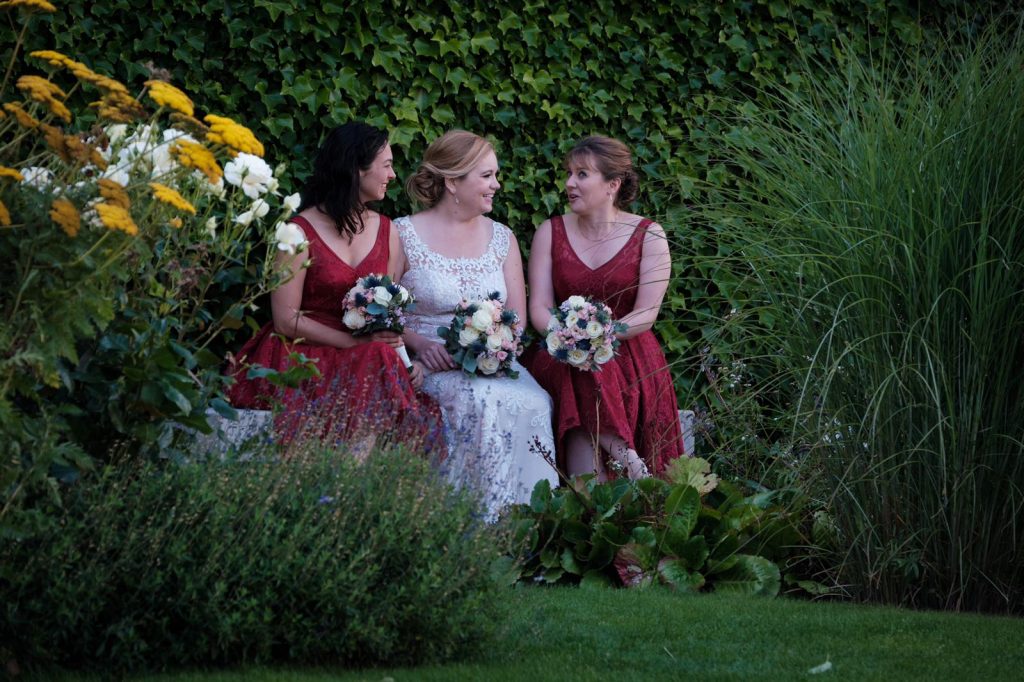 Bride and bridesmaids
