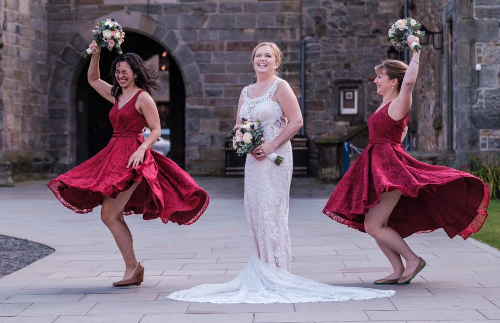 Bride and bridesmaids