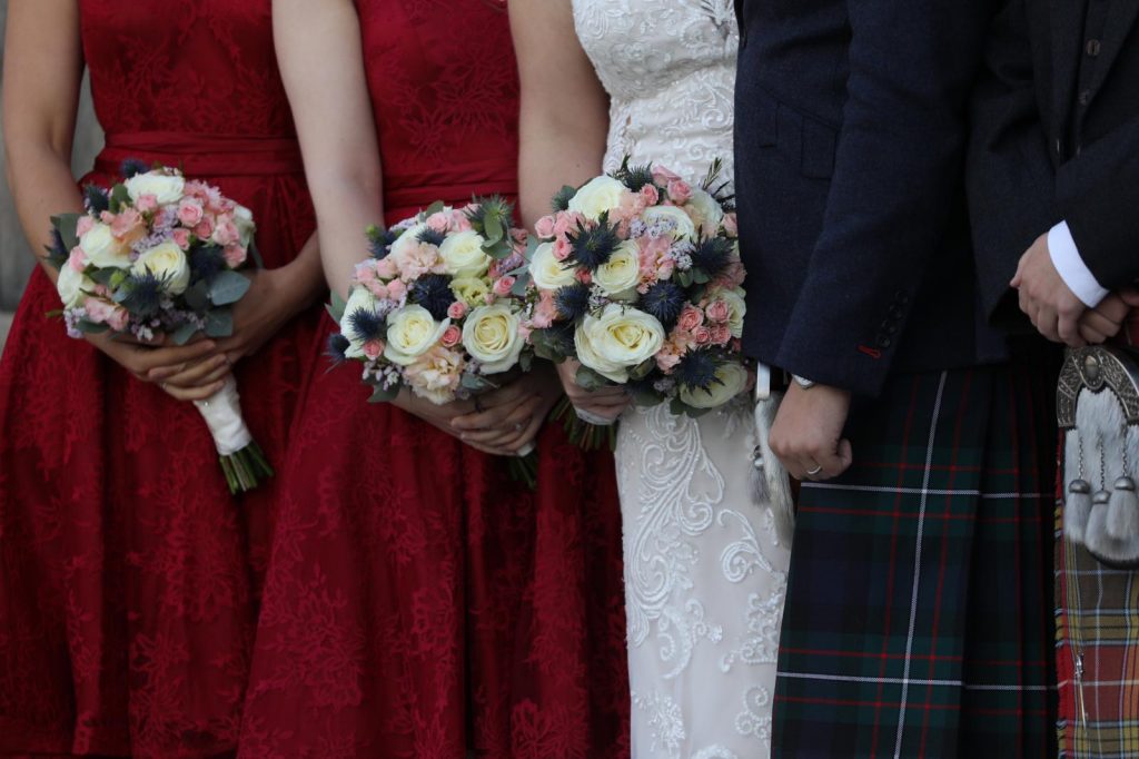 Bride and bridesmaids